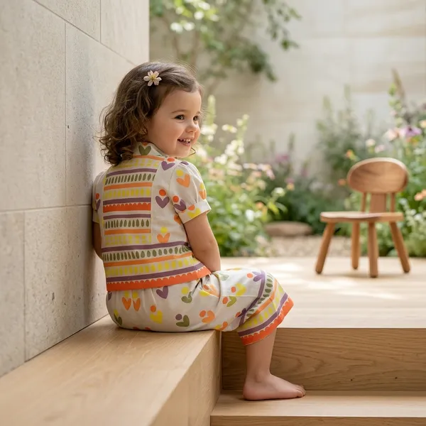 Multicolor_Cotton_Printed_Relaxed_Shirt_And_Culotte_Set_For_Girls