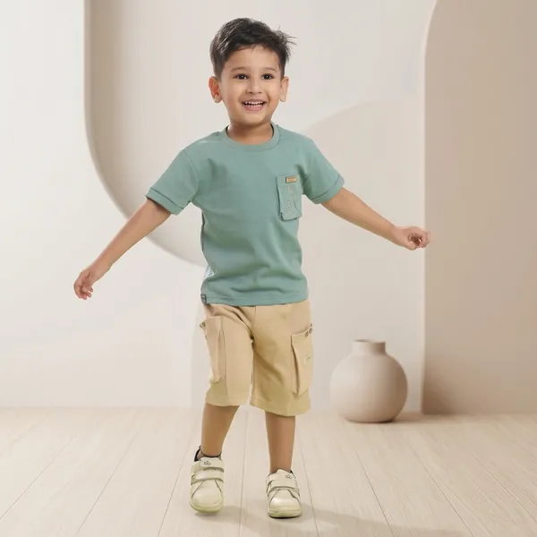 Sage_Green_And_Beige_Cotton_Relaxed_Fit_Cargo_Shorts_And_T-Shirt_Set_For_Boys
