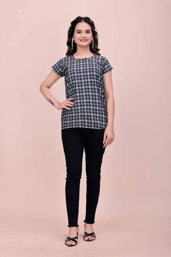 Black_The_Noir_Geo_Sophisticated_Short-Sleeve_Top_Tunic_For_Women