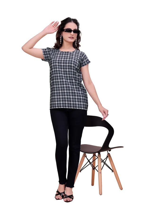 Black_The_Noir_Geo_Sophisticated_Short-Sleeve_Top_Tunic_For_Women