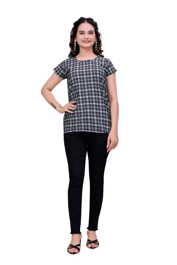 Black_The_Noir_Geo_Sophisticated_Short-Sleeve_Top_Tunic_For_Women
