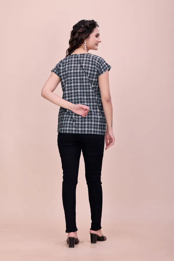 Black_The_Noir_Geo_Sophisticated_Short-Sleeve_Top_Tunic_For_Women