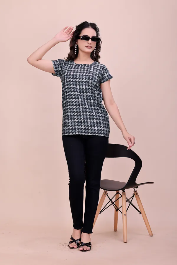 Black_The_Noir_Geo_Sophisticated_Short-Sleeve_Top_Tunic_For_Women
