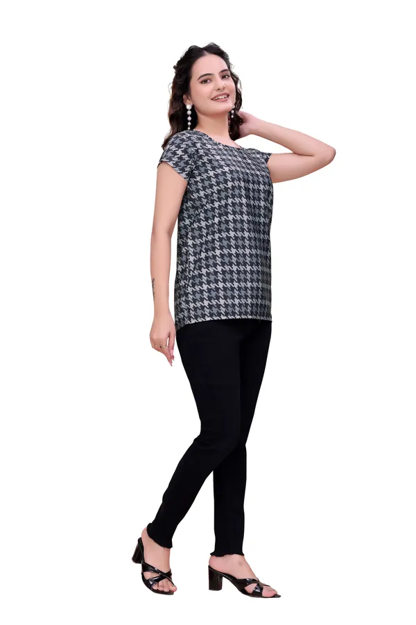 Black_The_Noir_Geo_Sophisticated_Short-Sleeve_Top_Tunic_For_Women