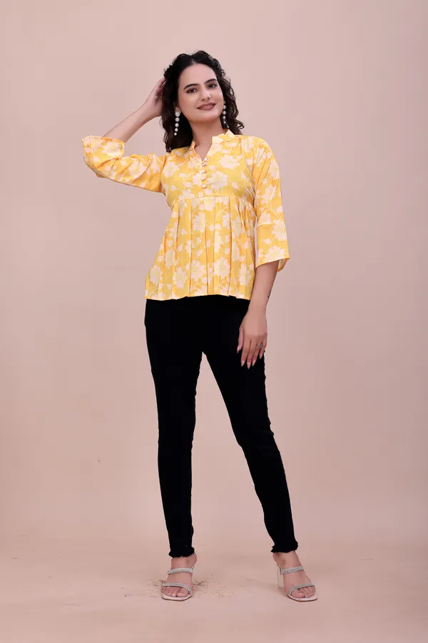 Yellow_The_Modern_Meadow_Notched-Collar_Top_Tunic_For_Women