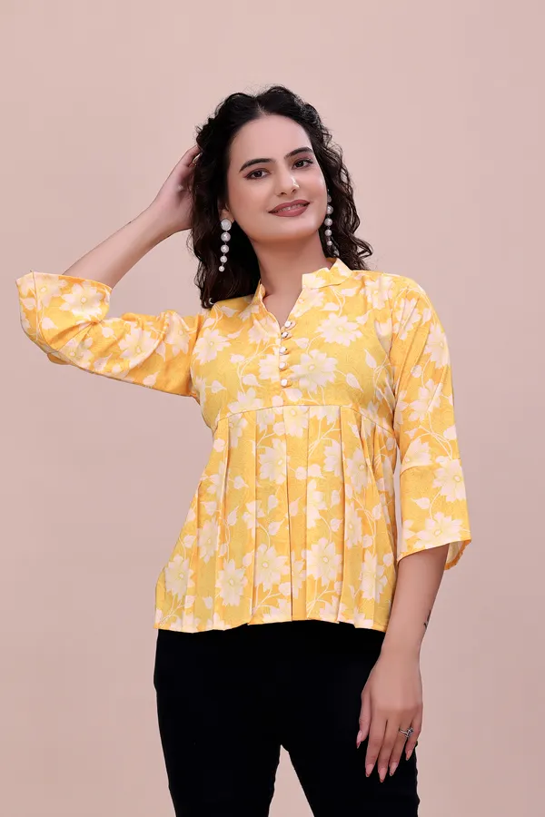 Yellow_The_Modern_Meadow_Notched-Collar_Top_Tunic_For_Women