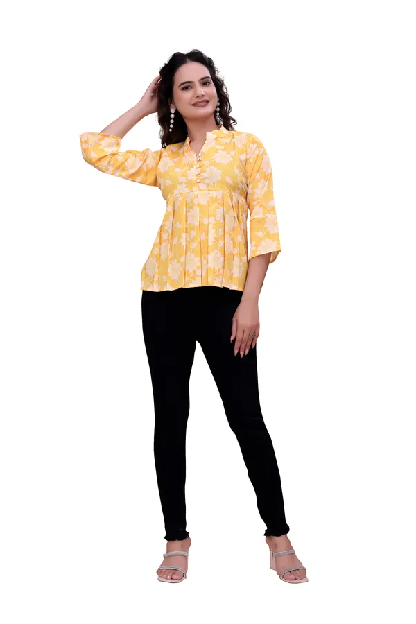 Yellow_The_Modern_Meadow_Notched-Collar_Top_Tunic_For_Women