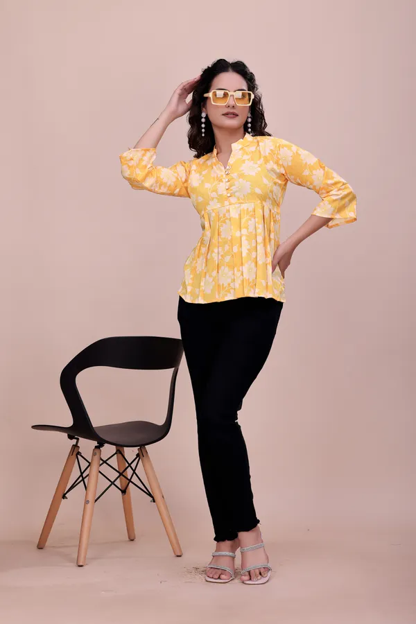 Yellow_The_Modern_Meadow_Notched-Collar_Top_Tunic_For_Women