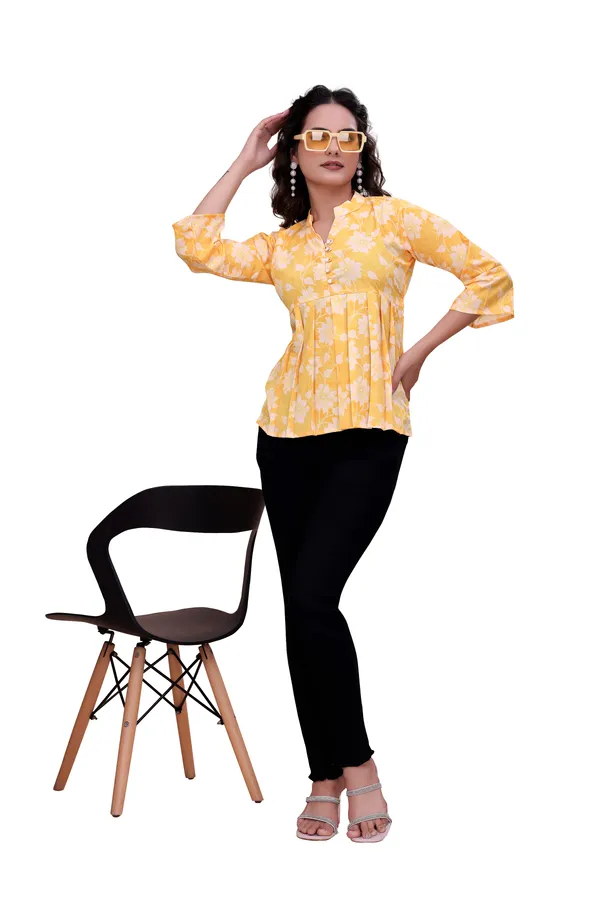 Yellow_The_Modern_Meadow_Notched-Collar_Top_Tunic_For_Women