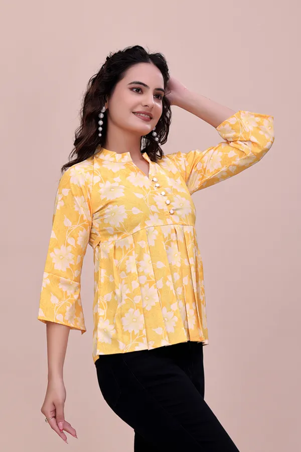 Yellow_The_Modern_Meadow_Notched-Collar_Top_Tunic_For_Women