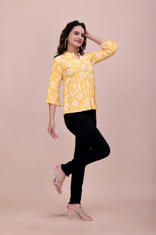 Yellow_The_Modern_Meadow_Notched-Collar_Top_Tunic_For_Women