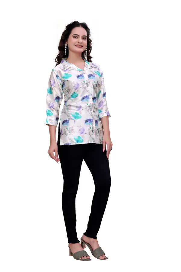 Offwhite_Floral_Lace-Up_Back_Rayon_Top_Tunic_For_Women