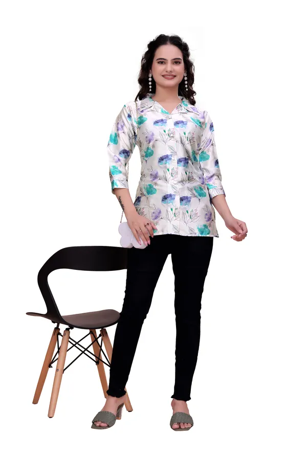 Offwhite_Floral_Lace-Up_Back_Rayon_Top_Tunic_For_Women