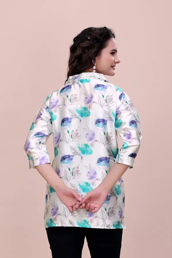 Offwhite_Floral_Lace-Up_Back_Rayon_Top_Tunic_For_Women