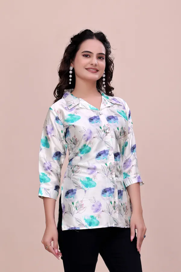Offwhite_Floral_Lace-Up_Back_Rayon_Top_Tunic_For_Women