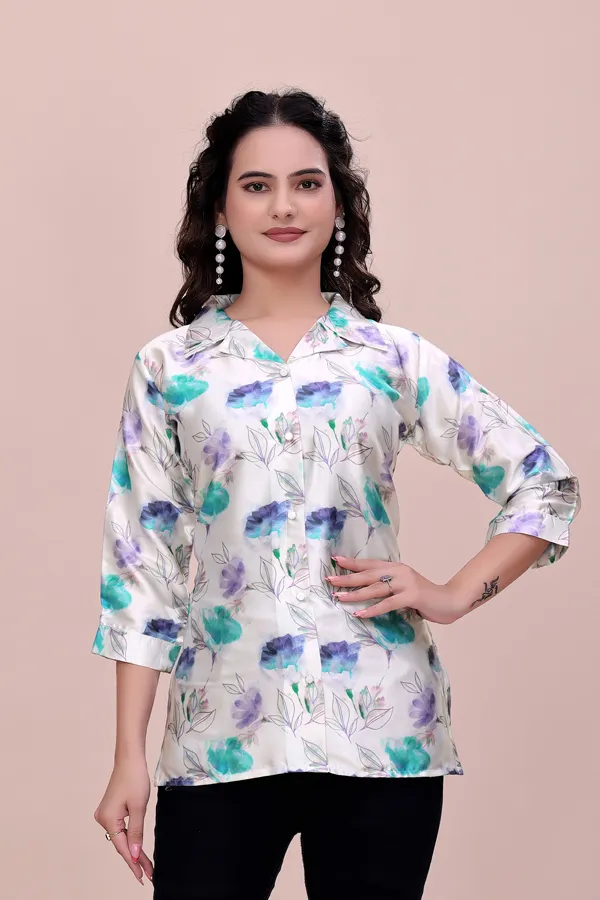 Offwhite_Floral_Lace-Up_Back_Rayon_Top_Tunic_For_Women