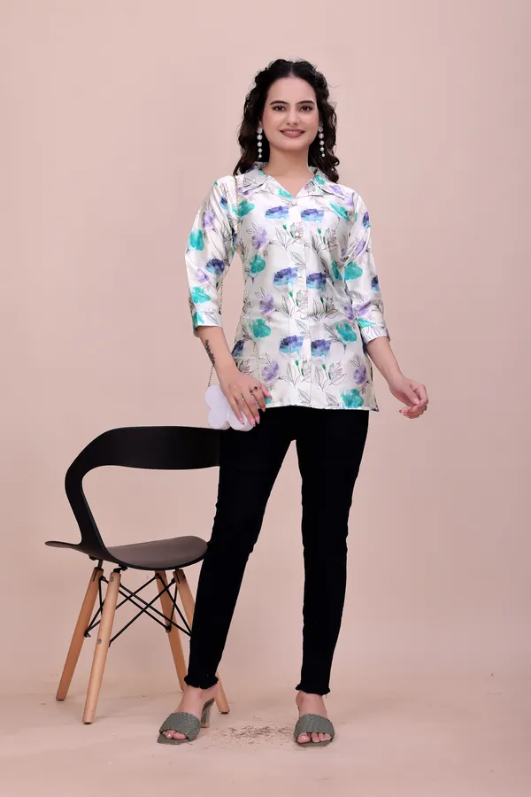 Offwhite_Floral_Lace-Up_Back_Rayon_Top_Tunic_For_Women