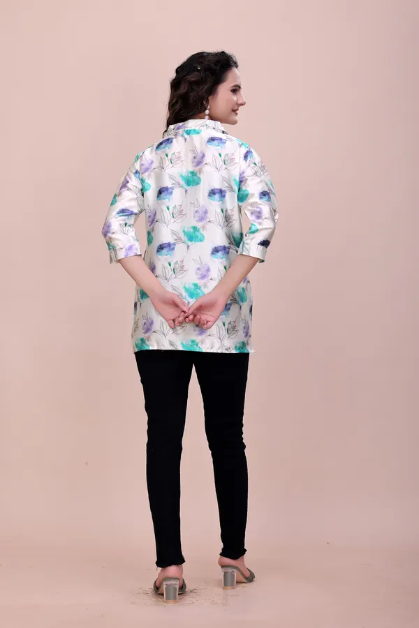 Offwhite_Floral_Lace-Up_Back_Rayon_Top_Tunic_For_Women