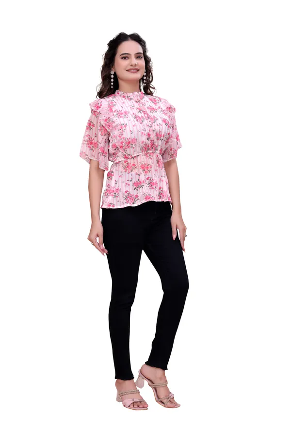 PINK_Blushing_Bloom_The_Premium_Sheer_Chiffon_Top_Tunic_For_Women