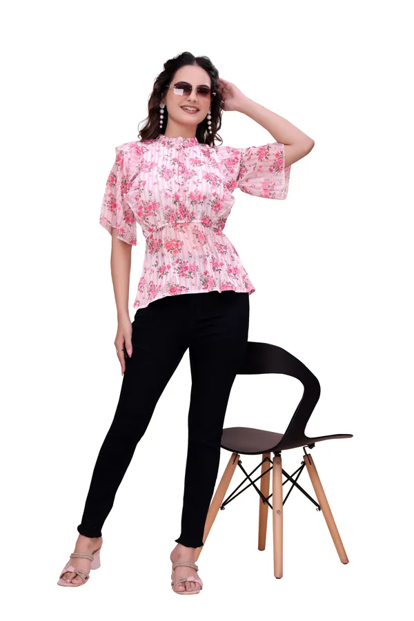 PINK_Blushing_Bloom_The_Premium_Sheer_Chiffon_Top_Tunic_For_Women