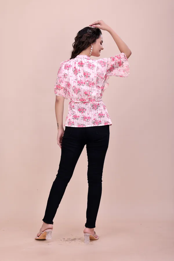 PINK_Blushing_Bloom_The_Premium_Sheer_Chiffon_Top_Tunic_For_Women