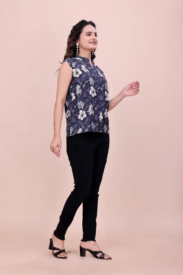 Blue_and_White_Floral_Sleeveless_Rayon_Top_Tunic_For_Women