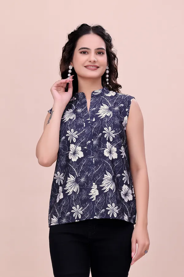 Blue_and_White_Floral_Sleeveless_Rayon_Top_Tunic_For_Women