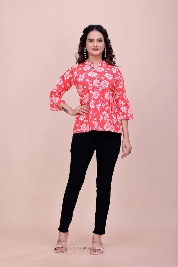 Red_The_Modern_Meadow_Notched-Collar_Top_Tunic_For_Women