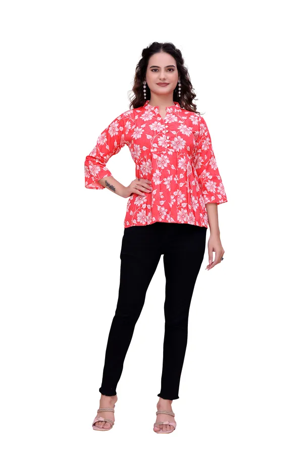 Red_The_Modern_Meadow_Notched-Collar_Top_Tunic_For_Women