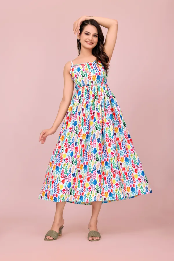 Multicolor_Wildflower_Flare_Dress_with_Adjustable_Straps_Western_Gown_For_Women