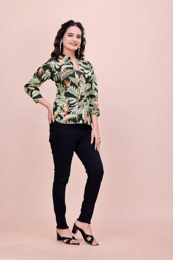 Black_The_Daily_Tropic_Breathable_Rayon_Leaf-Print_Top_Tunic_For_Women
