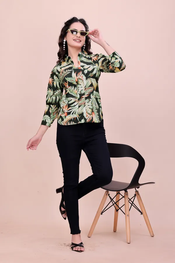 Black_The_Daily_Tropic_Breathable_Rayon_Leaf-Print_Top_Tunic_For_Women