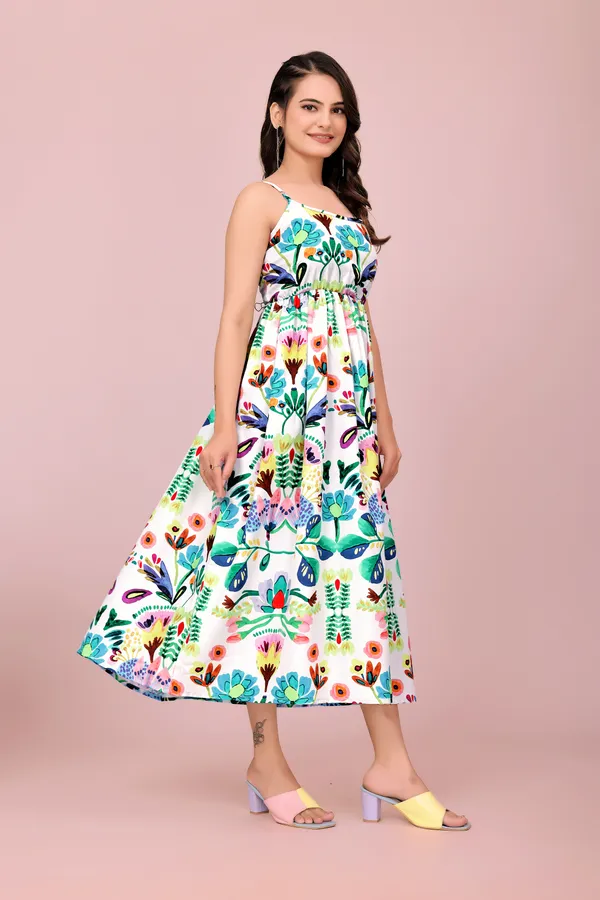 Green_Vibrant__Botanical_Flare_Dress_Western_Gown_For_Women