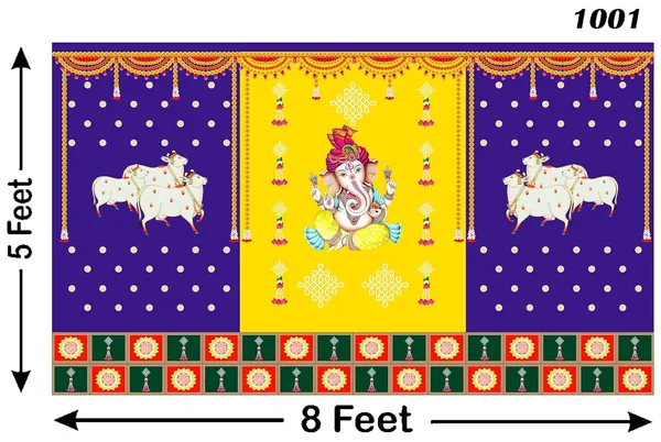 Multicolour_Polyester_Two_Cow_Ganeshji_Backdrop_Cloth_For_Festival_/_Pooja_|_5*8