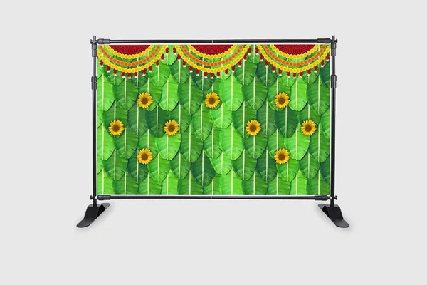 Multicolour_Polyester_Banana_Leaf_Marigold_Flower_Backdrop_Cloth_For_Festival_/_Pooja_|_5*8