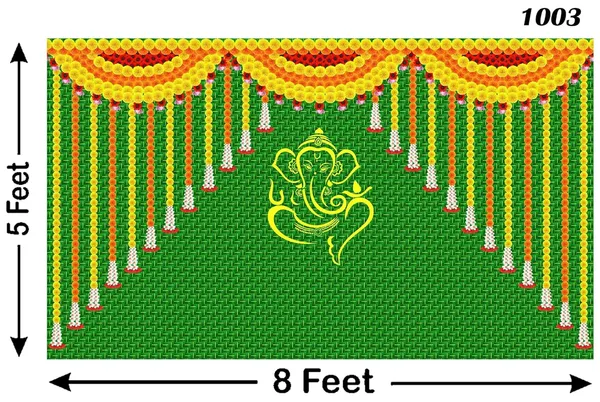 Yellow_Polyester_Weaved_Coconut_Leaf_Ganeshji_Backdrop_Cloth_For_Festival_/_Pooja_|_5*8