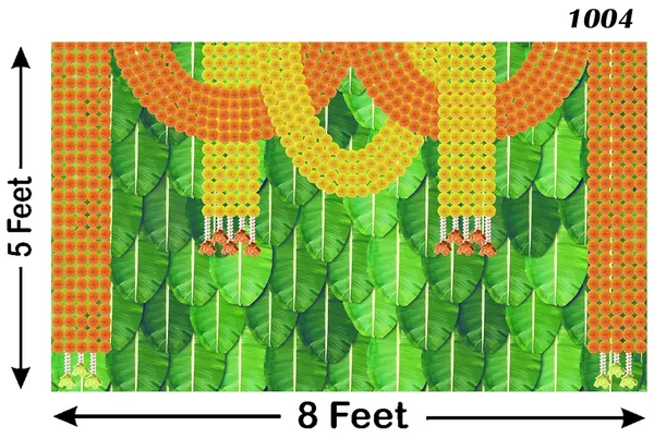 Multicolour_Polyester_Marigold_Flower_Banana_Leaf_Backdrop_Cloth_For_Festival_/_Pooja_|_5*8