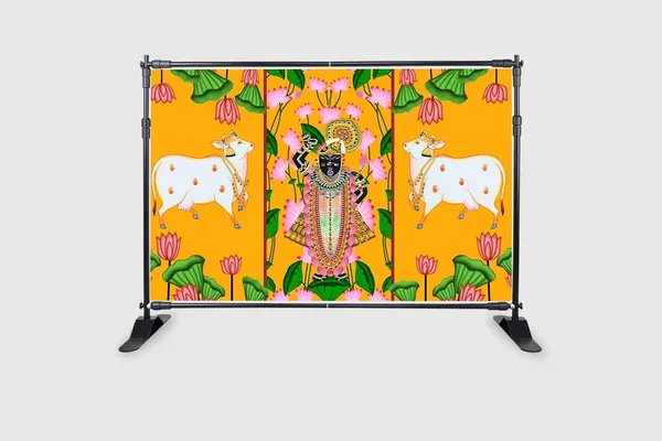 Multicolour_Polyester_Two_Cow_Srinath_Backdrop_Cloth_For_Festival_/_Pooja_|_5*8