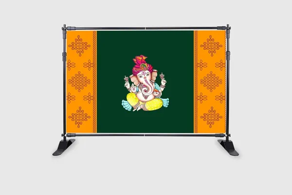 Multicolour_Polyester_Ganeshji_Backdrop_Wedding_Housewarming_Indian_5Feet_Cloth_For_Festival_/_Pooja_|_5*8