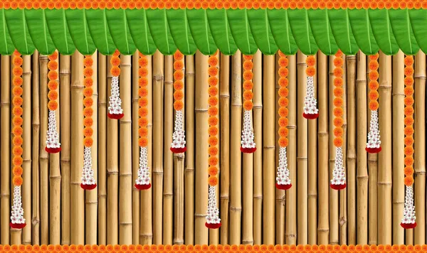Multicolour_Polyester_Marigold_Flower_Hanging_Banana_Leaf_Backdrop_Cloth_For_Festival_/_Pooja_|_5*8