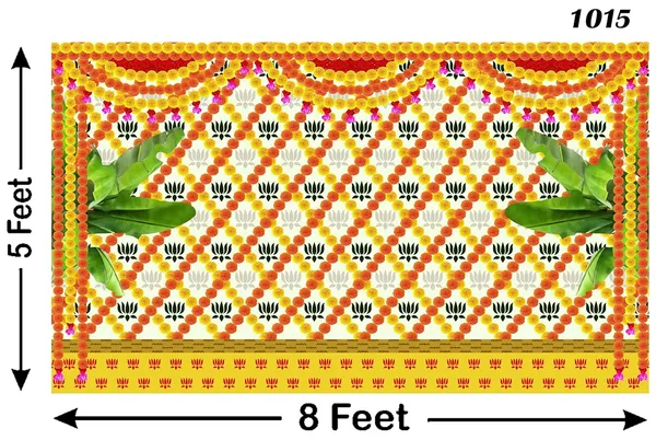 Multicolour_Polyester_Marigold_Lotus_Flower_Banana_Leaf_Backdrop_Cloth_For_Festival_/_Pooja_|_5*8