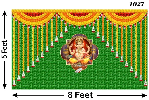 Multicolour_Polyester_Marigold_Flower_Weaved_Coconut_Leaf_Kobbariaaku_Backdrop_Cloth_For_Festival_/_Pooja_|_5*8