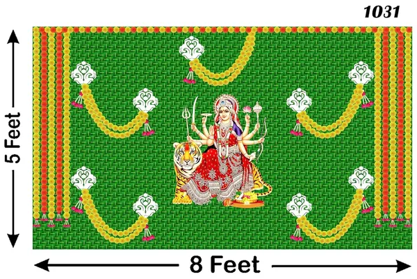 Multicolour_Polyester_Weaved_Coconut_Garland_Durga_Mata_Backdrop_Cloth_For_Festival_/_Pooja_|_5*8