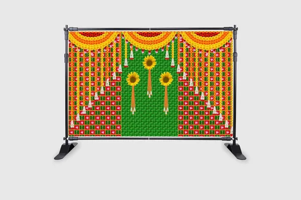 Multicolour_Polyester_Weaved_Coconut_Leaf_Sun_Flower_Backdrop_Cloth_For_Festival_/_Pooja_|_5*8