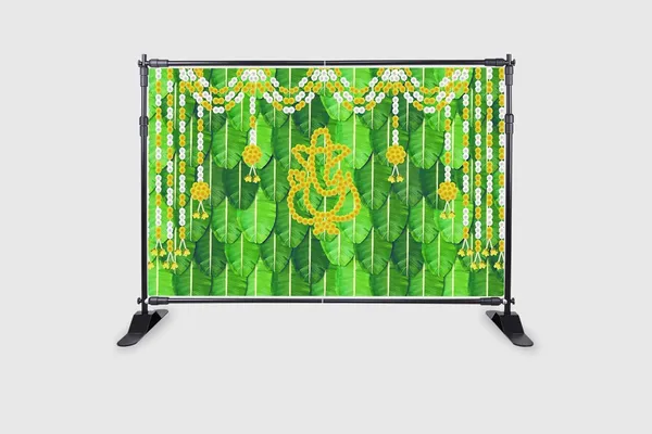 Multicolour_Polyester_Banana_Leaf_Garland_Marigold_Flower_Ganesh_Backdrop_Cloth_For_Festival_/_Pooja_|_5*8