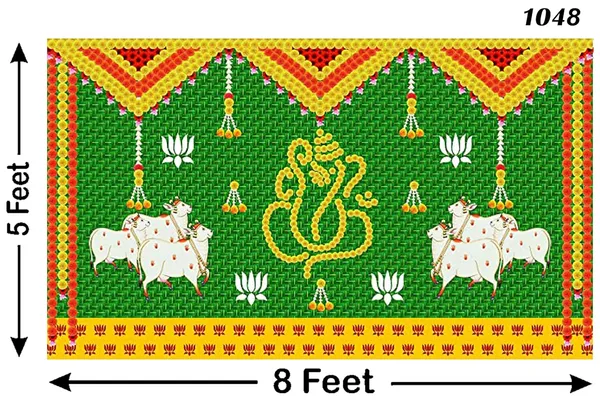Yellow_Polyester_Weaved_Coconut_Leaf_Marigold_Flower_Backdrop_Cloth_For_Festival_/_Pooja_|_5*8