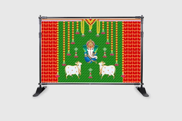 Multicolour_Polyester_Marigold_Flower_Cows_Ganesh_Backdrop_Cloth_For_Festival_/_Pooja_|_5*8