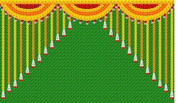 Multicolour_Polyester_Hanging_Marigold_Flower_Weaved_Coconut_Leaf_Backdrop_Cloth_For_Festival_/_Pooja_|_5*8
