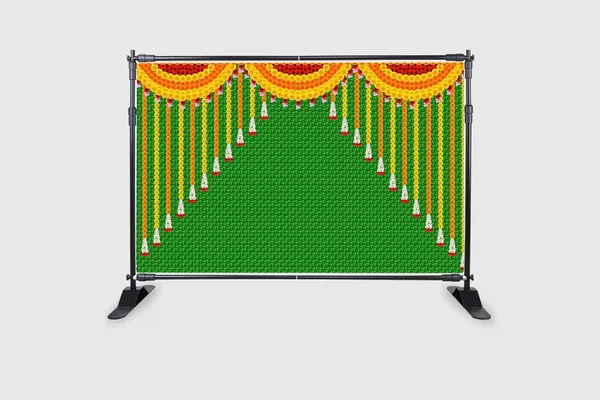 Multicolour_Polyester_Hanging_Marigold_Flower_Weaved_Coconut_Leaf_Backdrop_Cloth_For_Festival_/_Pooja_|_5*8