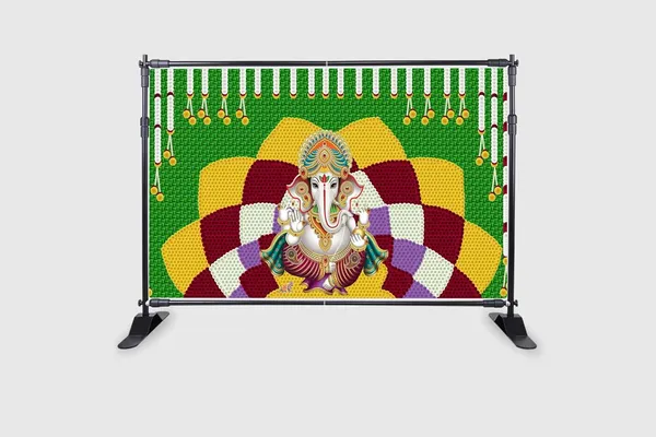 Multicolour_Polyester_Weaved_Coconut_Leaf_Colourful_Garlands_Ganeshji_Backdrop_Cloth_For_Festival_/_Pooja_|_5*8